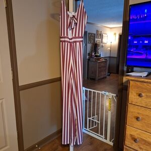 Striped Red and White Jumpsuit